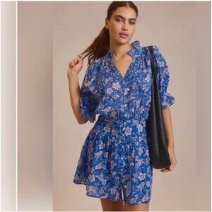 Sundry Blue Floral Mini Dress